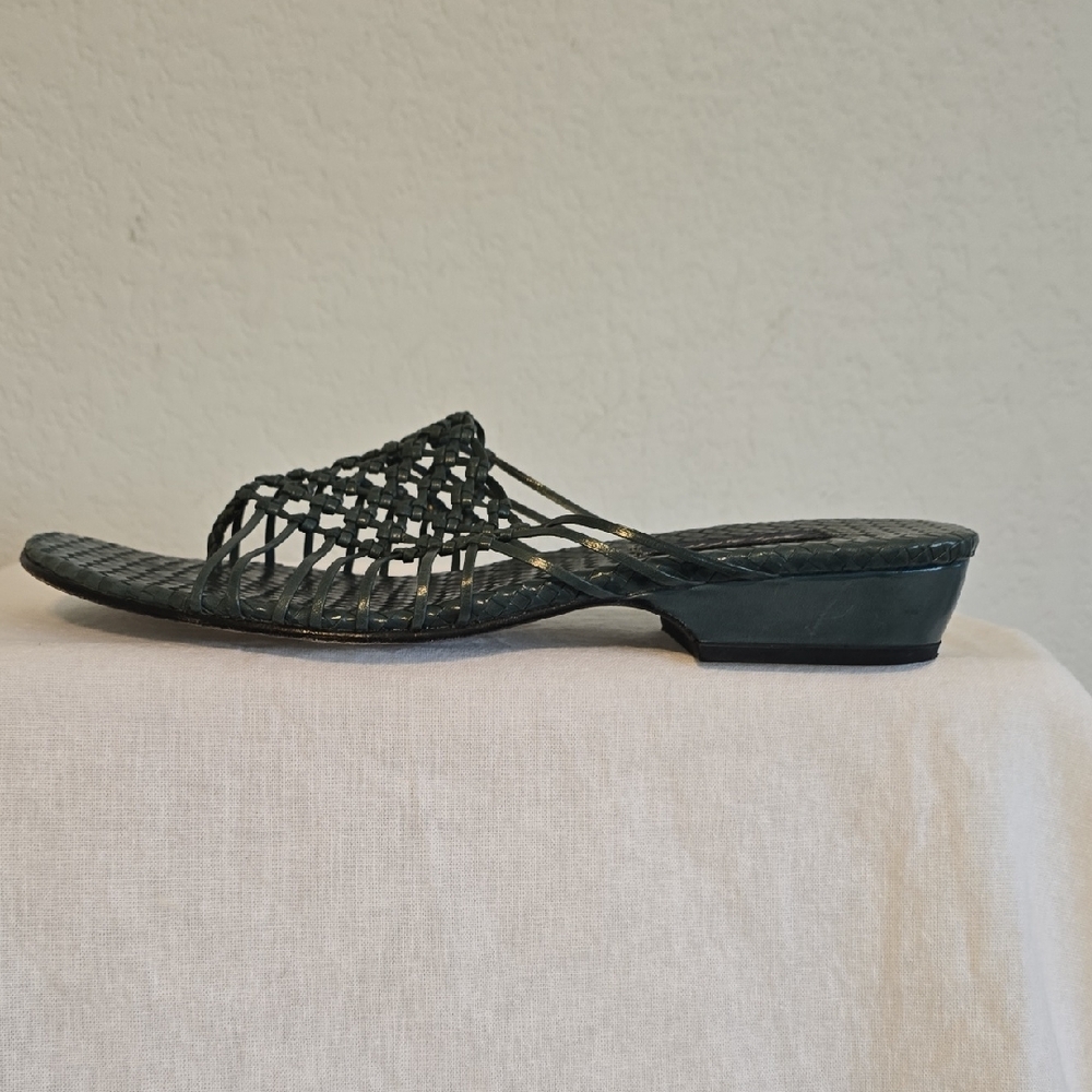 Mezlan Green Sandals Comfortable Slip-On Size 8 1/2 EUC Made In Spain - Picture 6 of 15